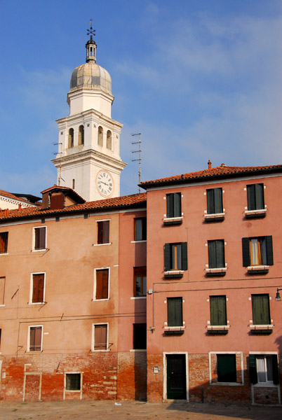 Campazzo San Sebastiano with the tower of Chiesa di San Raffaele Arcangelo (Chiesa dell'Anzolo Rafael)