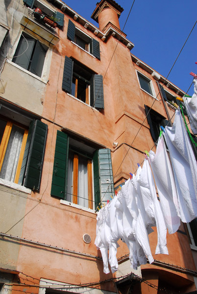 Laundry day on the back streets of Venice near Campo Santa Margherita