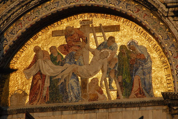 San Marco Mosaic - The Deposition from the Cross, western façade lunette above the Portal of St. Alipius