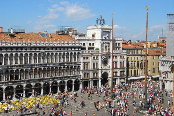 St. Mark's Square, the heart of Venice, seen from an upper floor of the Procuratie Nuove