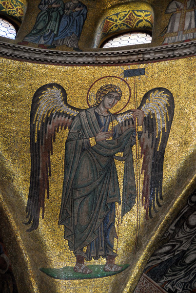 San Marco Mosaics - Angel on the spandrel beneath the Pentecost Cupola