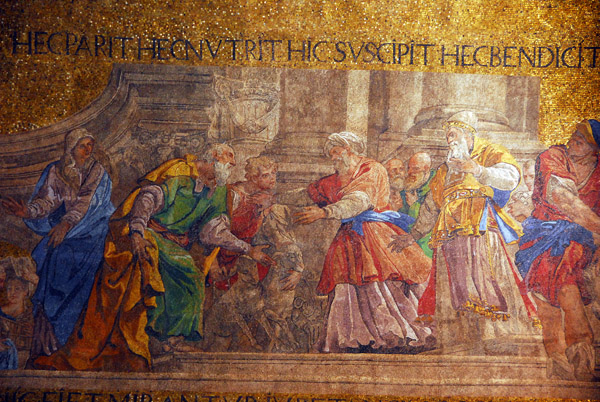 San Marco Mosaic - The refusal of Joachim's sacrifice from the stories of the Virgin, southern transcept, western vault