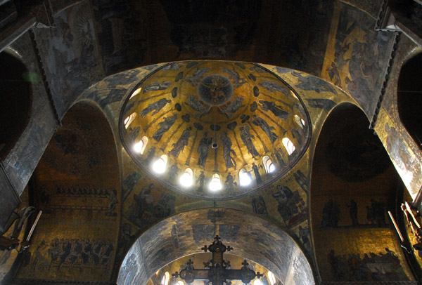 San Marco Mosaics - The Ascension Cupola from in front of the main altar, St. Mark's Basilica