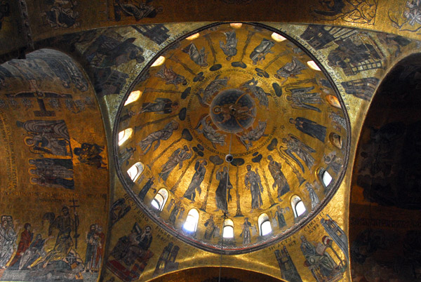 San Marco Mosaics - The Ascension Cupola, the central cupula dating from the 12th Century