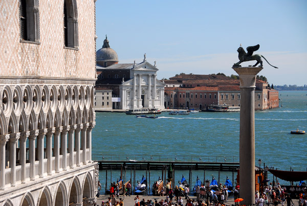 Loggia of the western faade of the Doge's Palace with the Column of St. Mark and S. Giorgio Maggiore