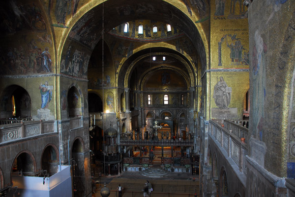 View of the nave from the upper gallery of St. Mark's Basilica, Venice