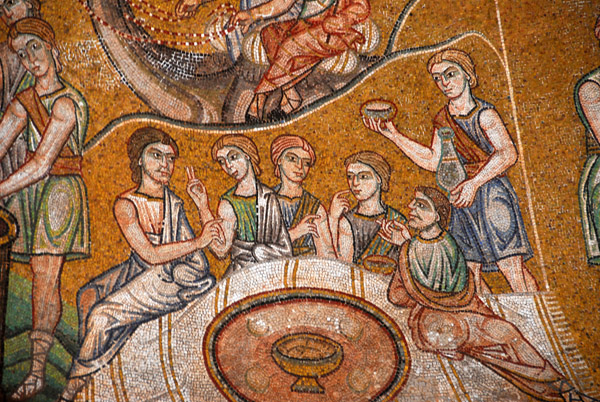 San Marco Mosaics - Atrium, First Cupola of Joseph, the brothers' banquet