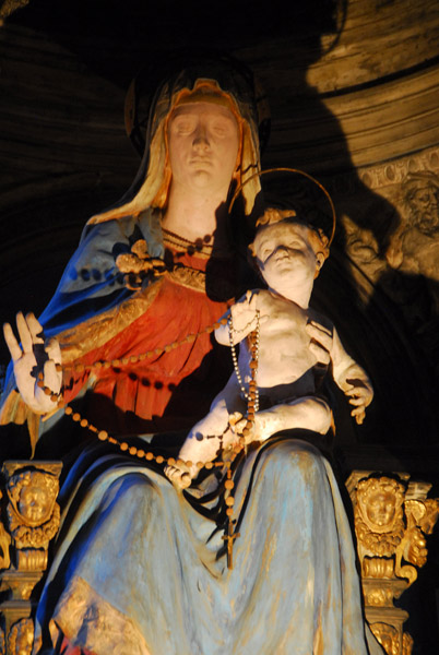 20th C. terracotta statue of Our Lady of the Rosary by Carlo Lorenzetti, San Zanipolo