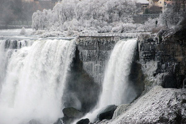 American Falls, Bridal Veil Falls in winter, Niagara Falls NY