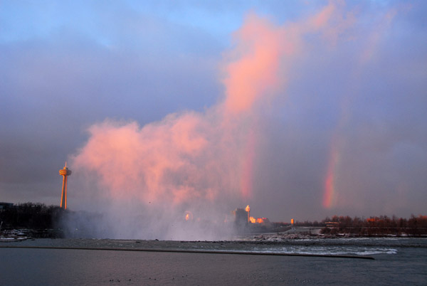 Rainbow with the mist of the Canadian Falls, Niagara