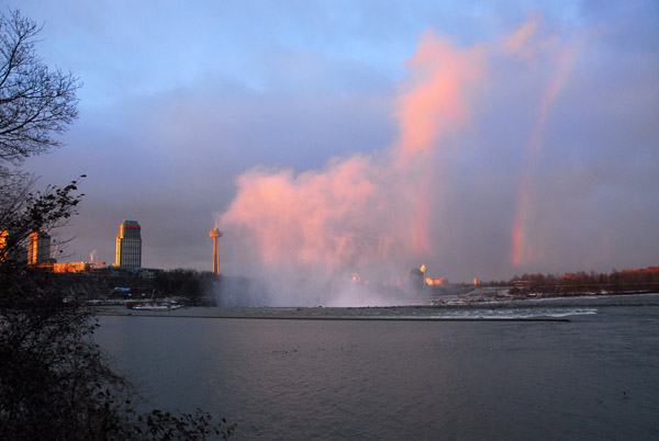 Rainbow with the mist of the Canadian Falls, Niagara