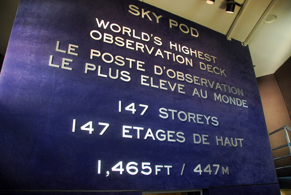 Sky Pod - World's Highest (at the moment) Observation Deck (447m/1,465ft)