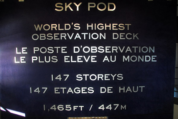Sky Pod claiming worlds highest observation deck - 447m
