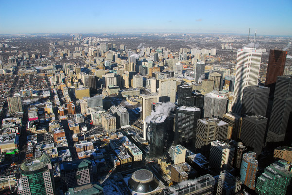 Toronto Central Business District from CN Tower (main level)