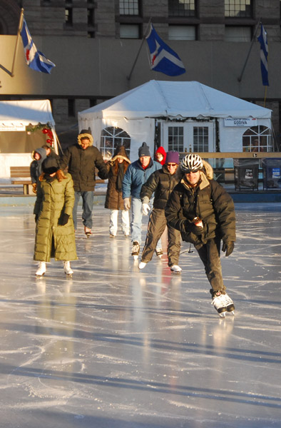 Ice skating in downtown Toronto