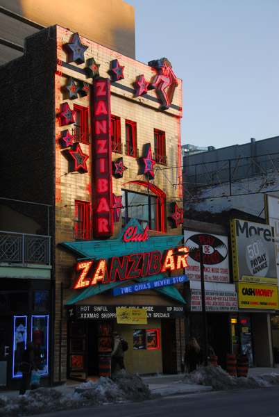 Red light district, Zan-Zi-Bar, Yonge Street, Toronto