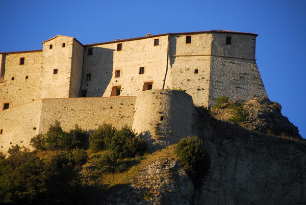 The hilltop fortress of San Leo in the Apennine Mountains