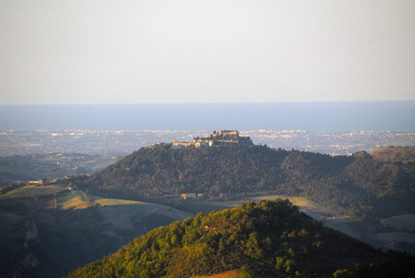 Montebello Castle, 11th C, seen from the Fortress of San Leo