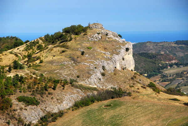 Rocky outcropping next to San Leo, Apennine Mountains