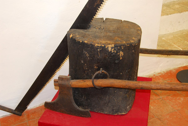 Executioner's chopping block, Museum of Medieval Torture Instruments, San Leo