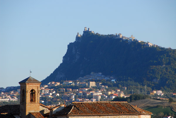 Monte Titano behind Convent of the Sisters of Saint Claire, Verucchio