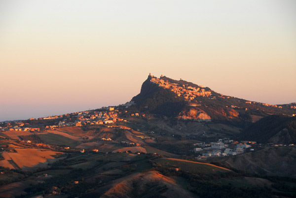 Monte Titano, San Marino, at sunset