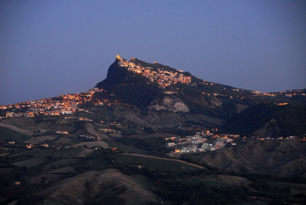 Monte Titano, San Marino, dusk