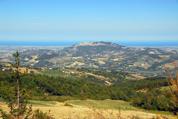 San Marino and Monte Titano in the distance