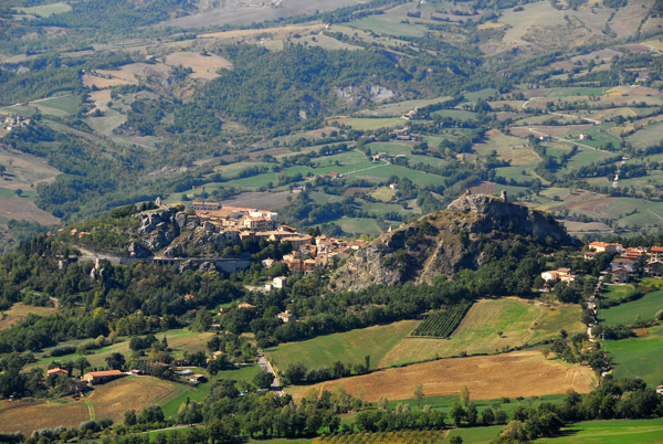 Pennabilli, built on two steep hills, Rupe (cliff) and Roccione (big rock)