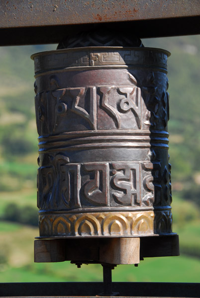 Tibetan prayer wheel in honor of Dalai Lama's visit to Pennabilli