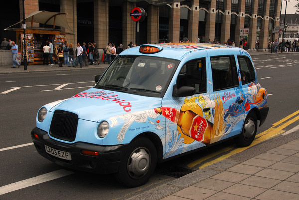 London Taxi advertising Barcelona