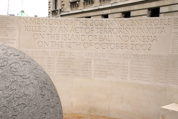 2002 Bali Bombing Memorial, Horse Guard Road, London-Westminster