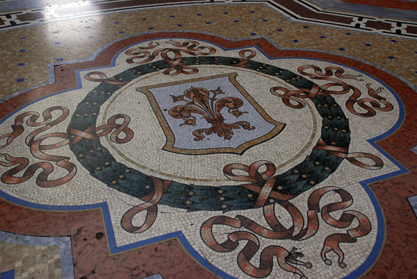 Fleur-de-lis of Florence floor mosaic, Galleria Vittorio Emanuelle II, Milan