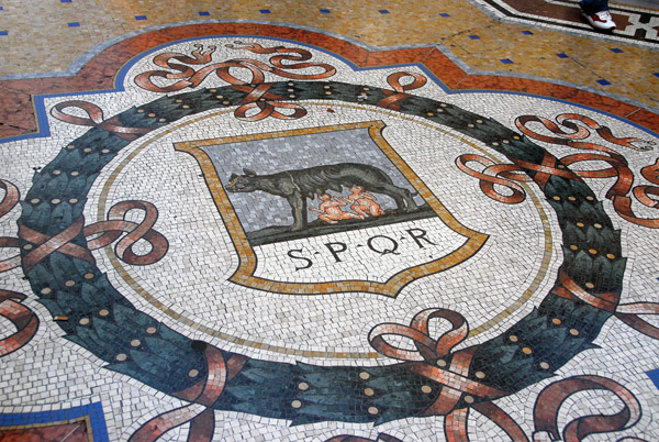 Floor mosaic SPQR Sentus Populusque Rmnus
