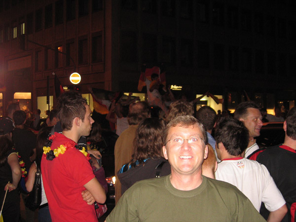 After-game party in the streets of Frankfurt