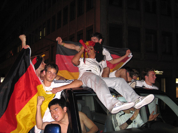 Frankfurt after the 3:2 win over Turkey, Eurocup 2008