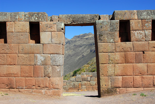View through an Inca doorway, Intihuatana - Pisaq