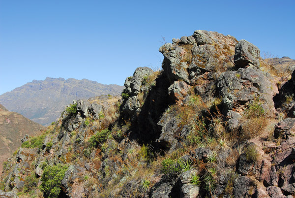 Rocky summit of Pisaq's mountain