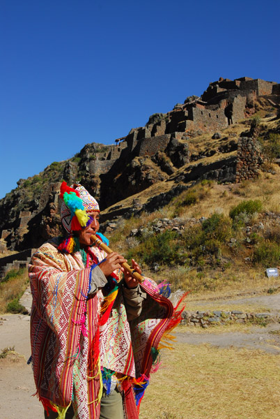 Peruvian Indian in colorful costume