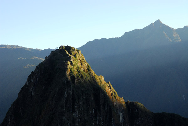 The first rays of light on Wayna Picchu