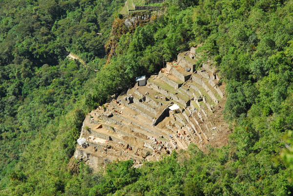 Excavation and restoration of Machu Picchu's lower terraces, 2008