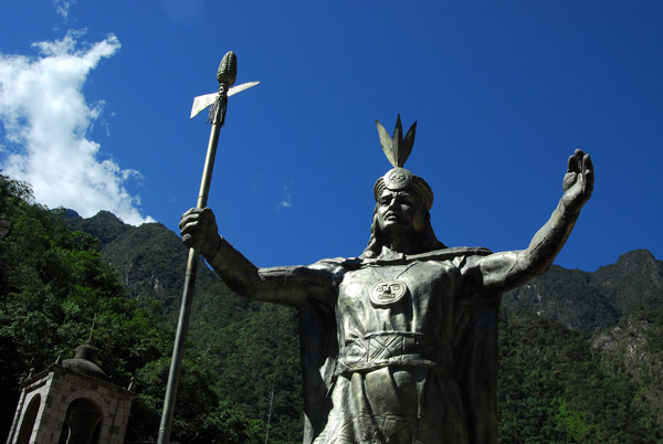 Pachacutec, the 9th Inca (1438-1472) on the Plaza of Aguas Calientes