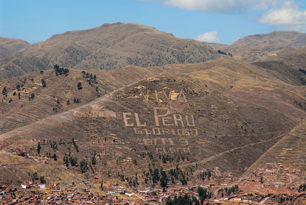 Viva El Peru on a hill south of Cusco