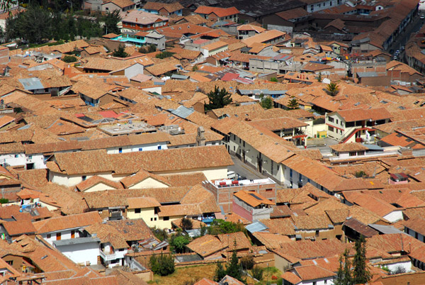 Red tiled rooftops of Cusco