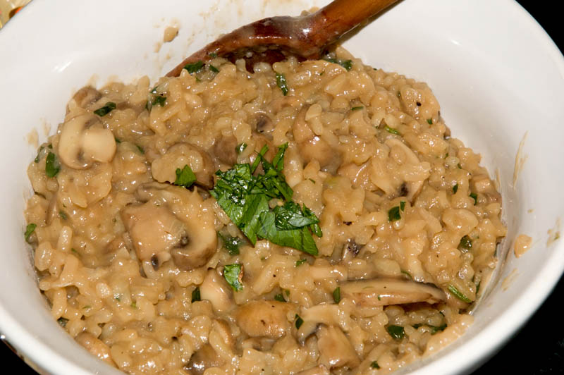 creamy crimini mushroom risotto