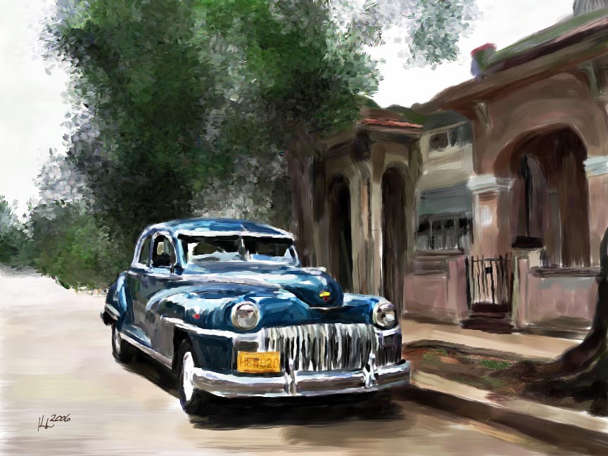 Cuba car 12x9