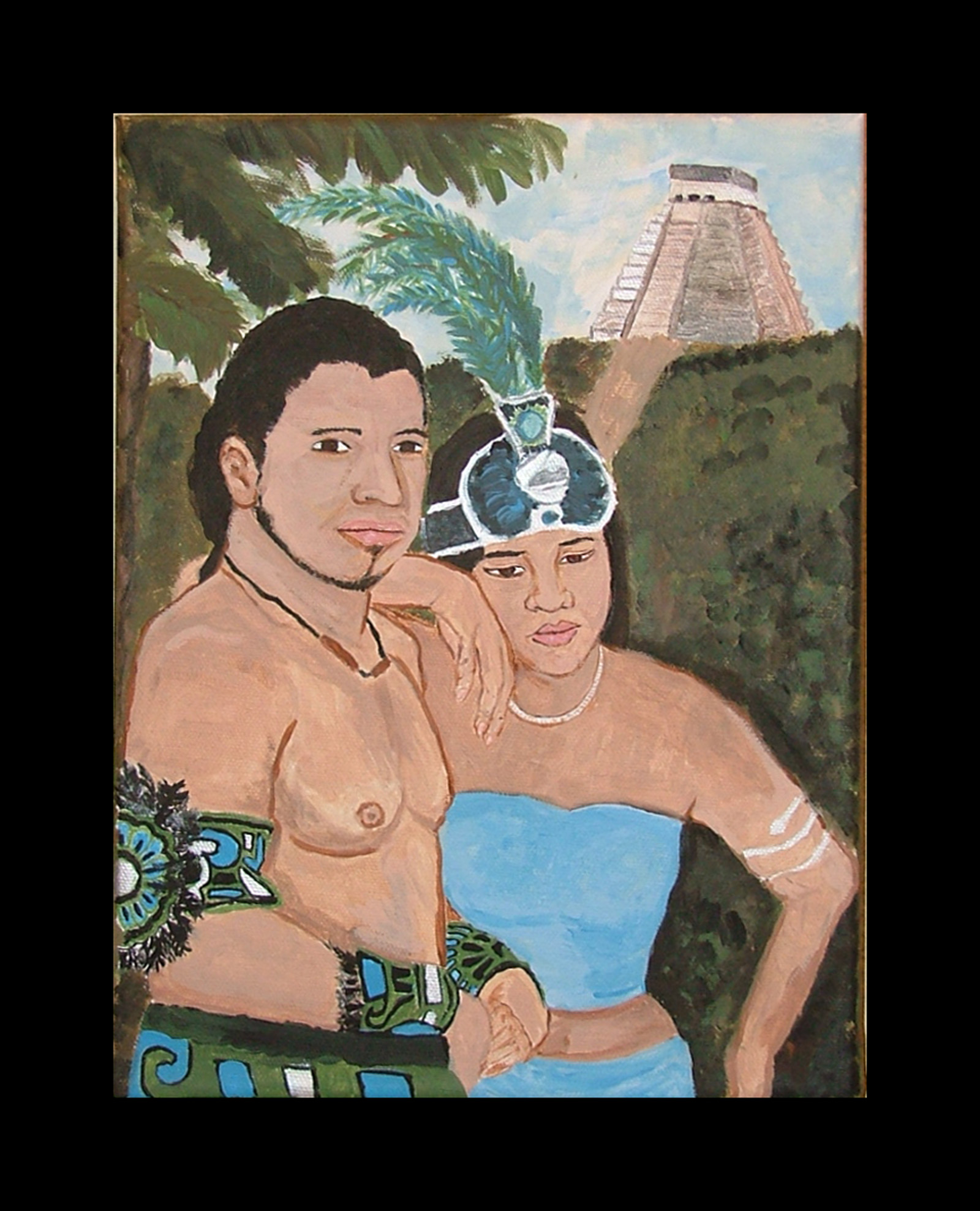 Aztec Couple (acrylic on canvas)