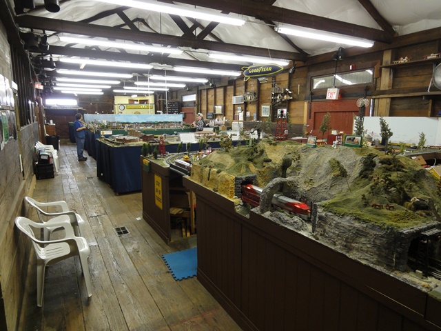 inside the model railroad club building