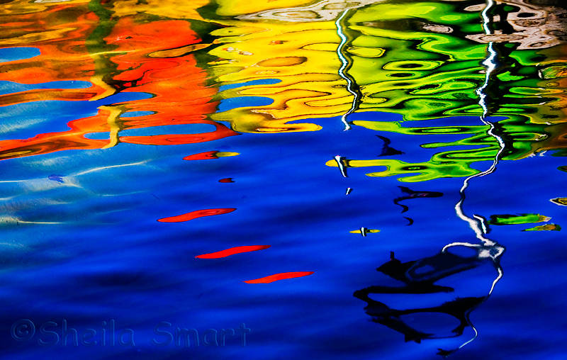 Kayak reflection abstract