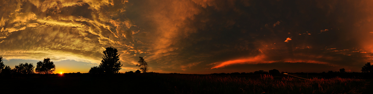 180+ Degree View of Sky Filler Sunset
